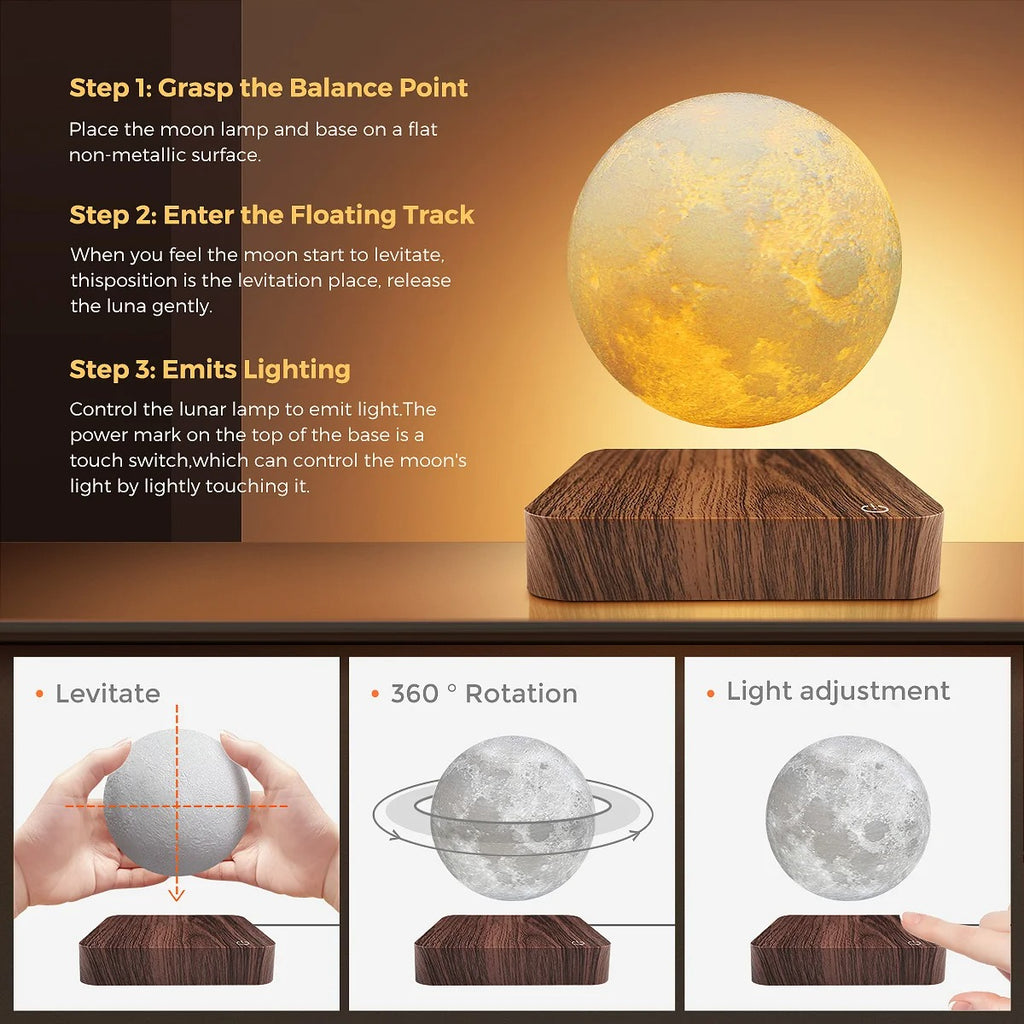 Lighthouse Sky Levitating Moon Lamp — Floating Ambient Night Light — photo 4
